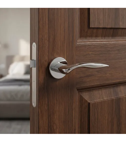 Poignée de porte chrome poli ROBINE quincaillerie design