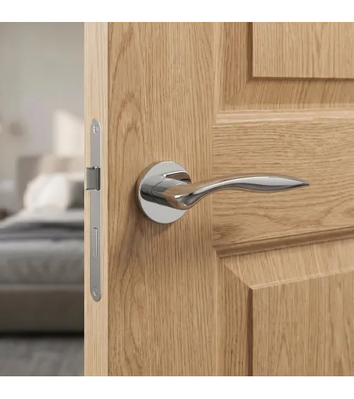 Poignée de porte chrome poli ROBINE quincaillerie design