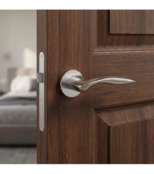 Poignée de porte chrome satiné ROBINE quincaillerie design