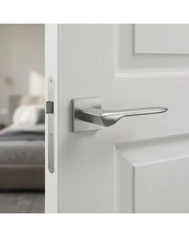 Poignées de porte chrome brossé LIGNE carrées