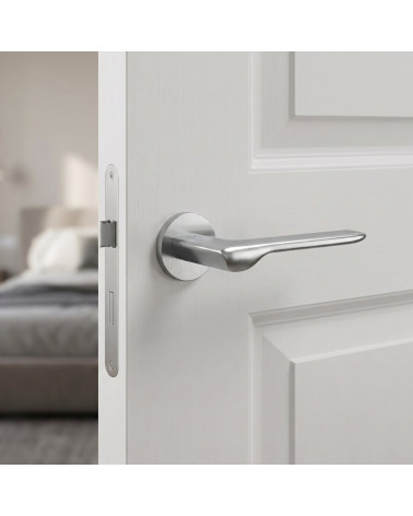 Poignées de porte chrome brossé LIGNE rondes