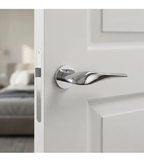 Poignée de porte chrome poli PETUNIA quincaillerie design