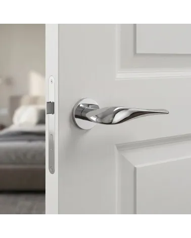 Poignées de porte chrome poli PETUNIA