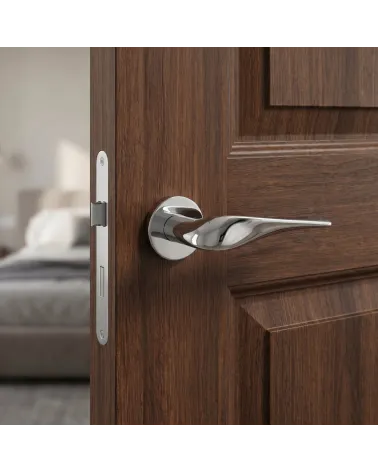 Poignées de porte chrome poli PETUNIA
