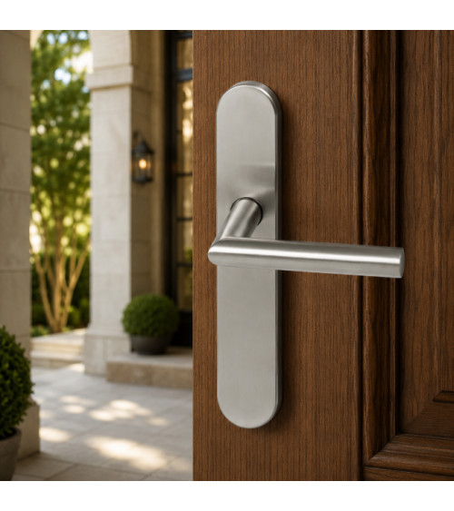 Poignée de porte sur plaque Altesse Inox 316 – Haute résistance milieux extérieurs - modèle Altesse