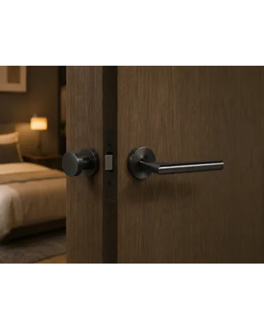 Poignée de porte à saillie réduite noire – idéale pour volets roulants et portes doubles communicantes – modèle Altesse