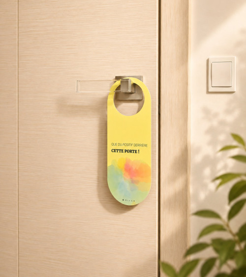 Accroche-porte recto-verso Positif & Zone sans soucis