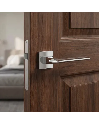 Poignée de Porte Chrome Poli Sophistiquée et Lumineuse - Modèle EVER