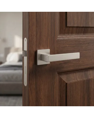 Poignée de Porte Nickel Satiné à la brillance douce - Modèle PINA