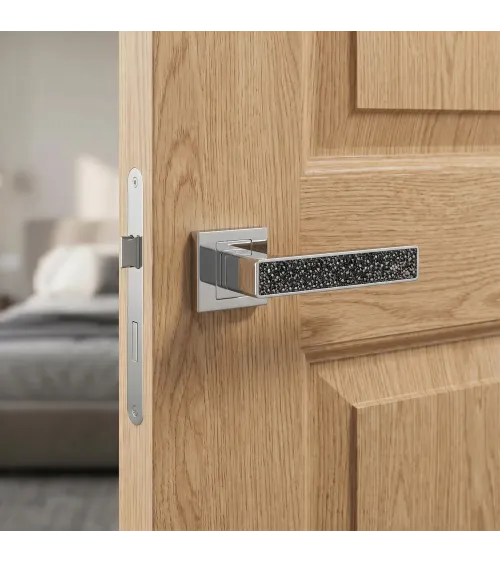 Poignée de porte chrome poli GLAMOUR quincaillerie design