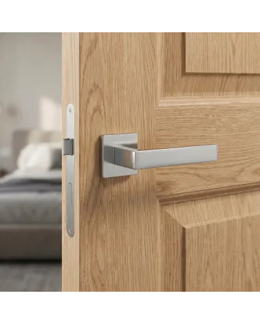 Poignée de Porte en Chrome Satiné Sophistiqué - Modèle ALISSO