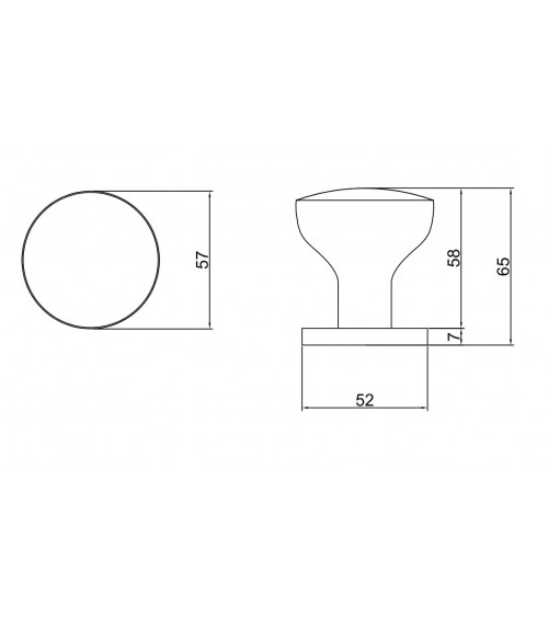 Bouton de porte Blanc MESA Rond mobile -  poignée design