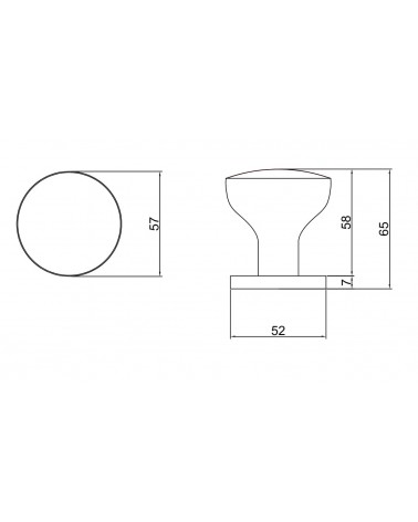Bouton de porte noir MESA Rond mobile -  poignée design