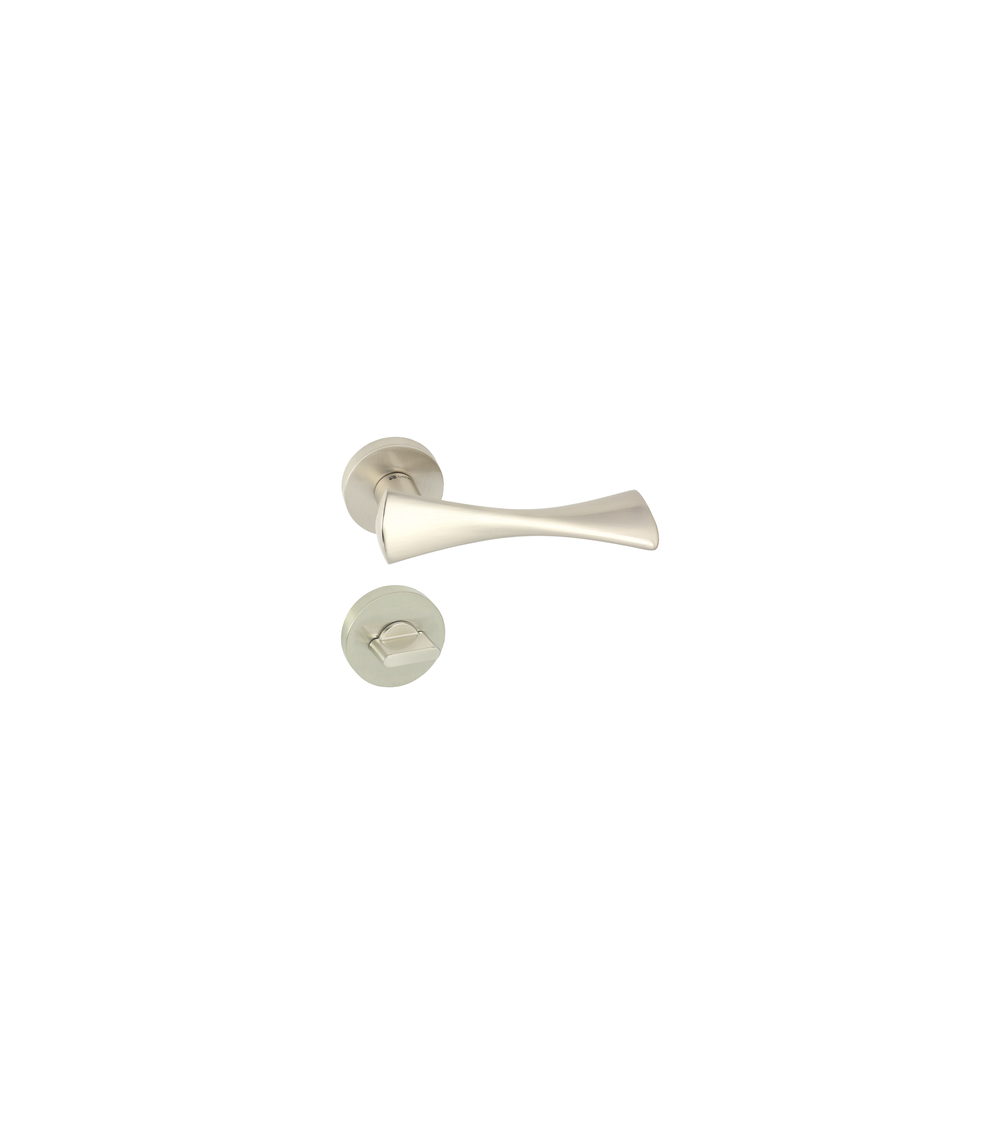door handle on a round rose with a subtle and modern style on a round rose