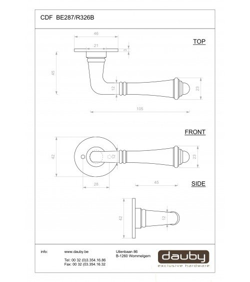 Poignée de porte noire en fer 287 -  quincaillerie design