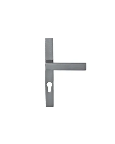 Poignée profil étroit alu/PVC aspect inox sur plaque 26 mm | MILLAPOIGNEES
