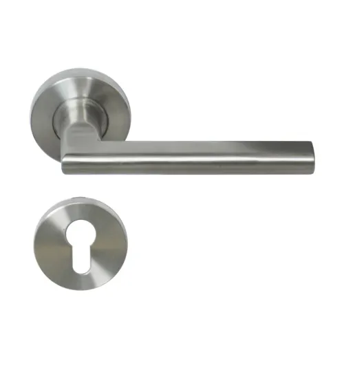 Poignée de porte NEW PYLA en inox 316 sur rosace ronde | MillaPoignees