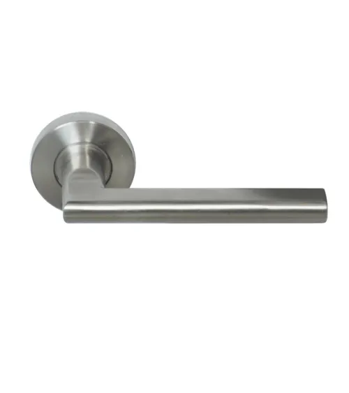 Poignée de porte NEW PYLA en inox 316 sur rosace ronde | MillaPoignees
