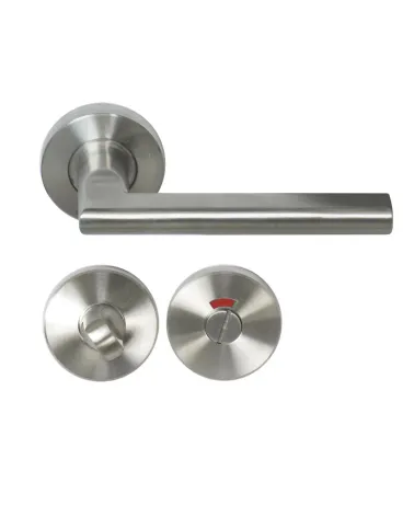 Poignée de porte NEW PYLA en inox 316 sur rosace ronde | MillaPoignees