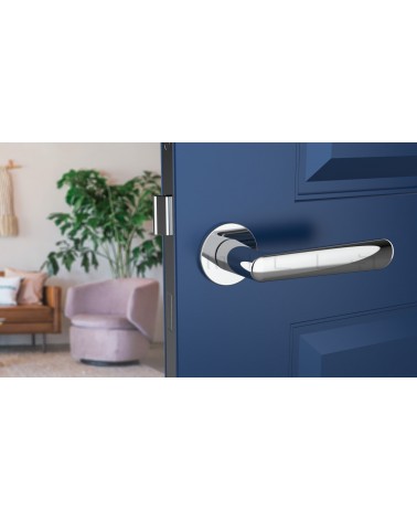 Poignée de porte Classique ARIA poignée design couleur 4 vue de face montée sur une porte