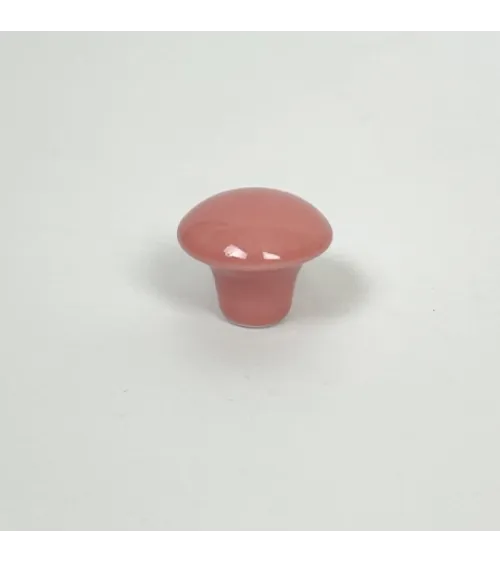 Bouton de meuble en porcelaine émaillé brillant corail, taille S – Anne Black