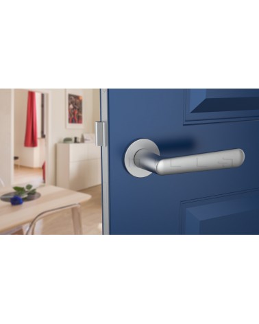Poignée de porte Classique ARIA poignée design couleur 3 vue de face montée sur une porte