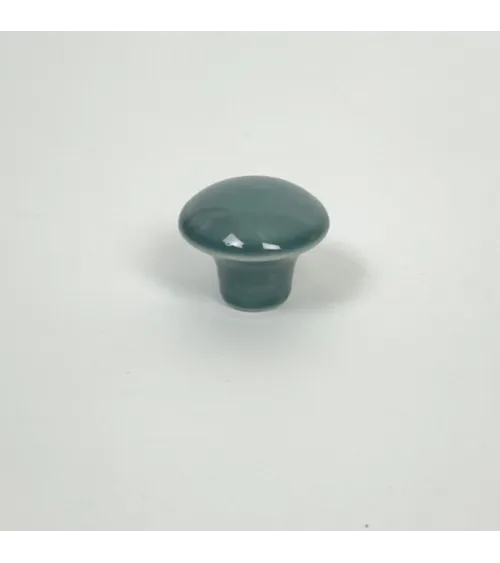 Bouton de meuble en porcelaine émaillé brillant vert pétrole, taille S – Anne Black