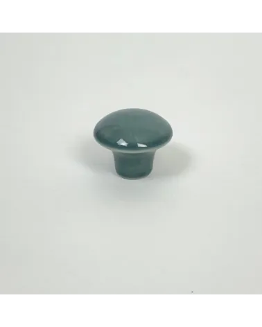Bouton de meuble en porcelaine émaillé brillant vert pétrole, taille S – Anne Black