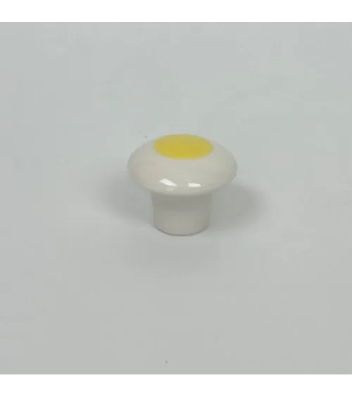 Patère murale en porcelaine Dot jaune soleil, taille S – Anne Black