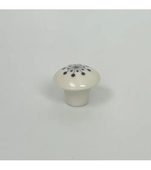 Patère murale en porcelaine Flower noir, taille S – Anne Black