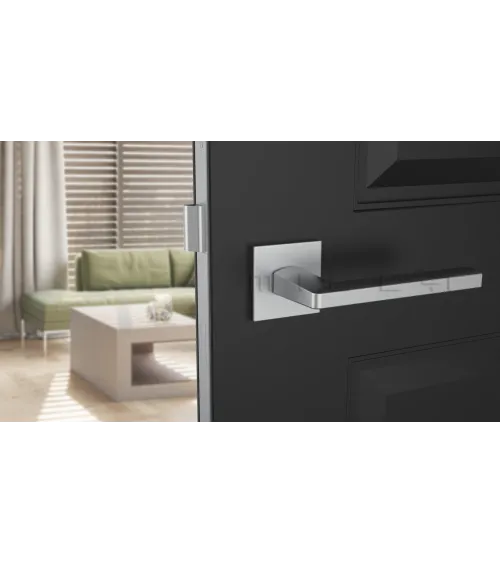 Poignée de porte chrome satiné PYROLA quincaillerie design