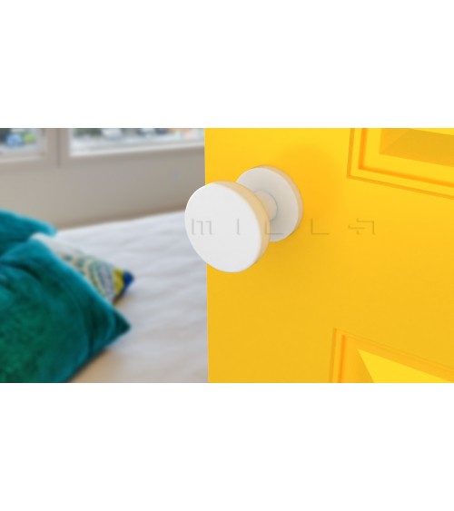 Bouton de porte Blanc MESA Rond mobile -  poignée design