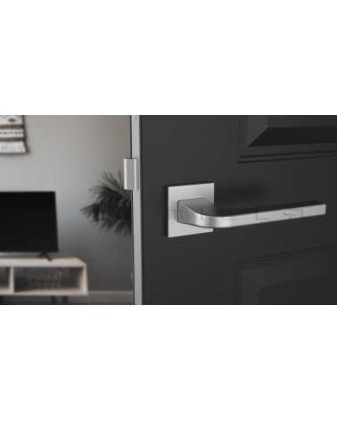 Poignée de porte ISMENA poignée design couleur 4 montée sur une porte