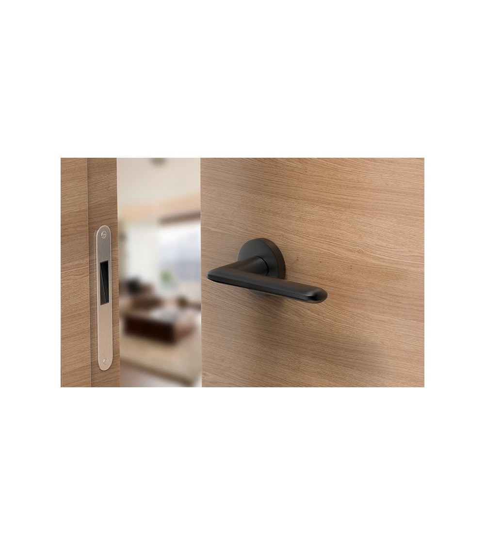 black door handle in a classic and elegant style with a very original finish