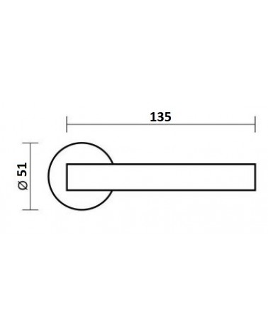 Poignée de porte Line Vénus avec dimensions