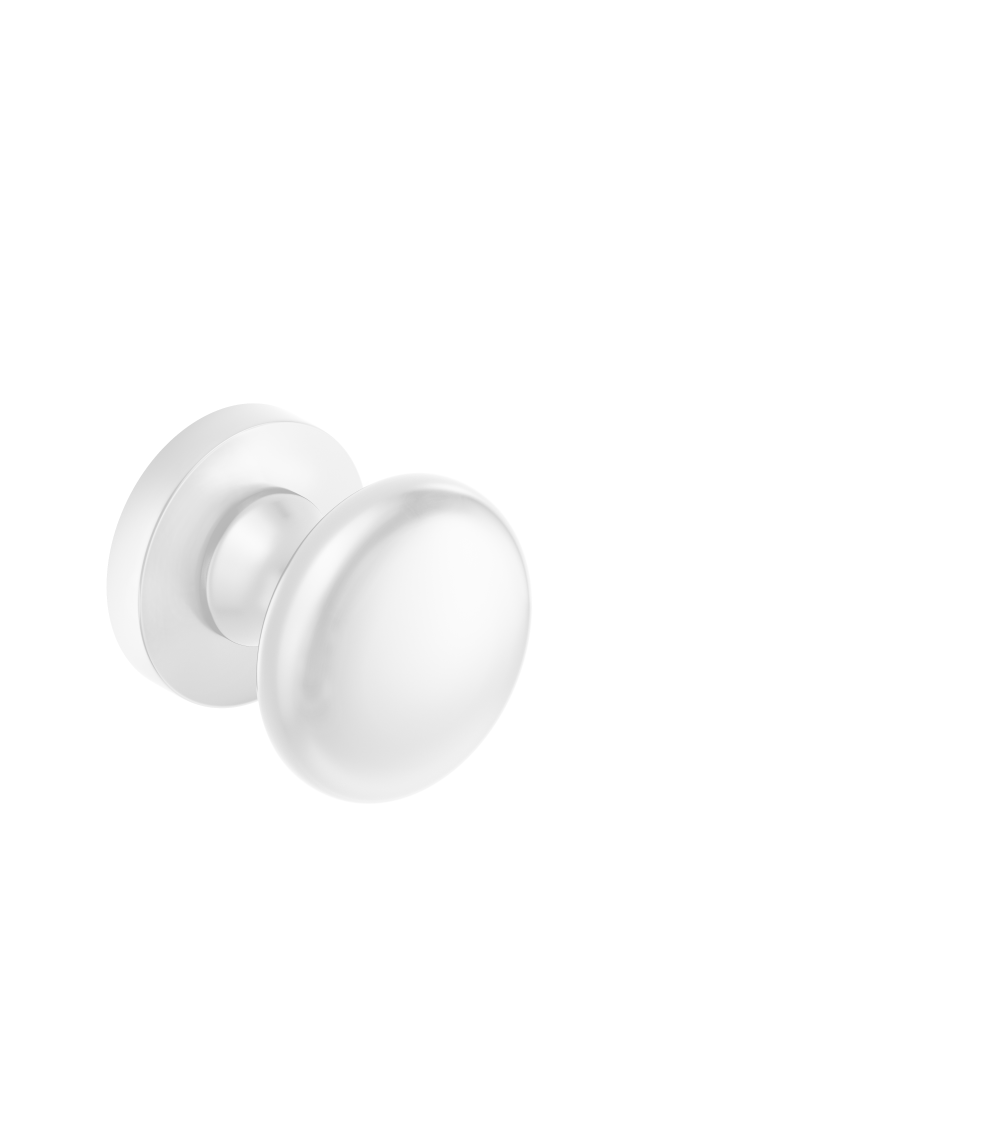 door knob in white finish