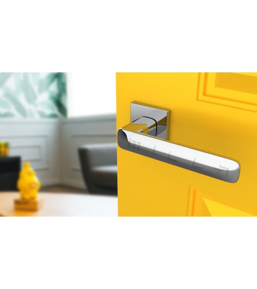 Poignée de porte sur plaque carrée STELLA quincaillerie design couleur 2