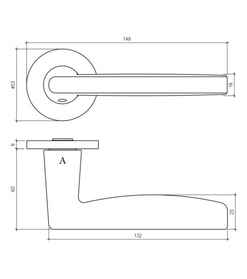 Poignée de porte sur plaque ronde LUNA poignée design couleur 3