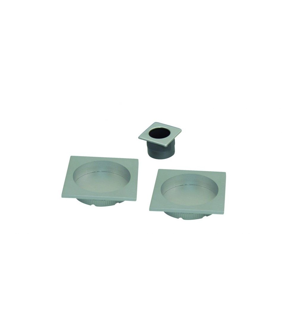 flush handle kit for sliding door with finger pull in chrome finish for an industrial style