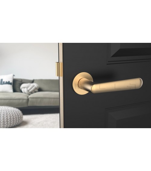 Poignée de porte sur plaque ronde ARIA poignée design couleur 2