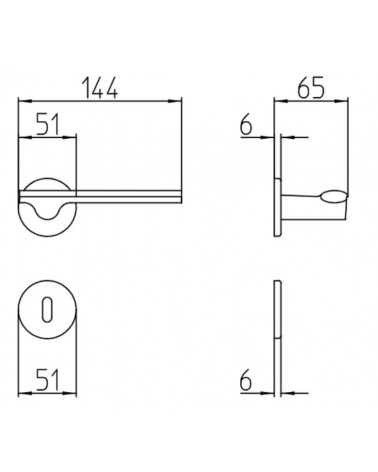 Poignée de porte en laiton Mandelli Ara avec dimensions