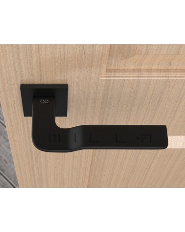 Poignée de Porte en zamak LINE BALI poignée design vue de haut montée sur une porte 3