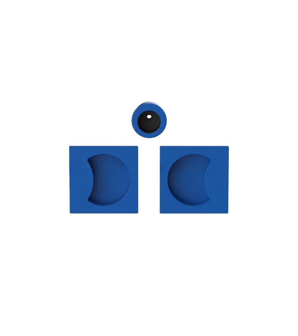 Poignée pour porte coulissante couleur bleu capri Colombo Design Moon One poignée design