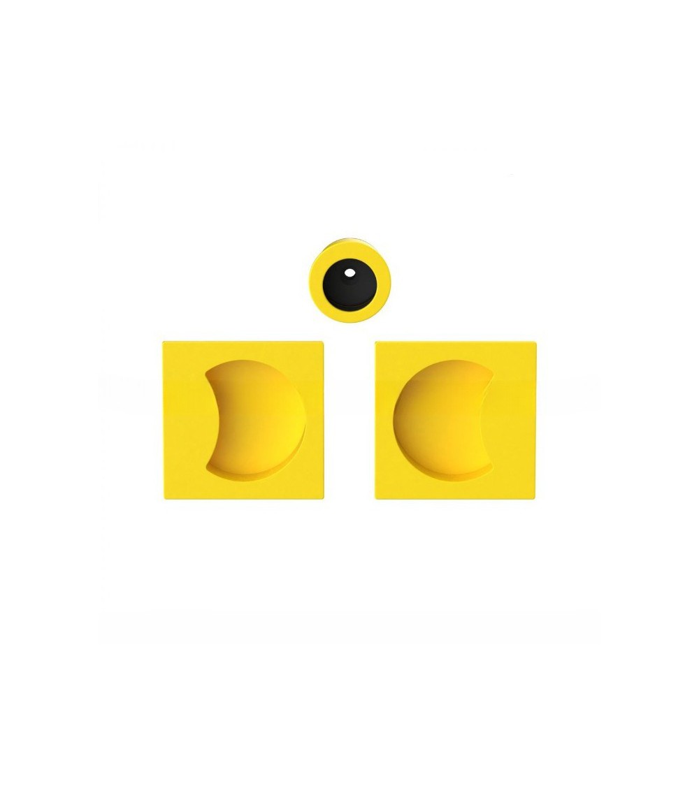 Poignée pour porte coulissante jaune citron Colombo Design Moon One poignée design