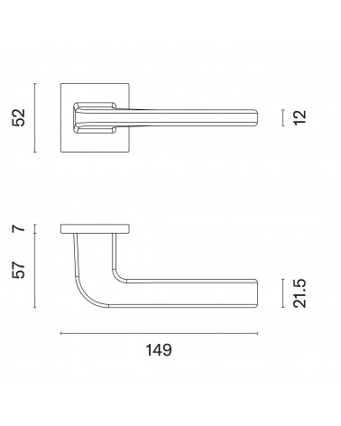 Poignée de porte ISMENA pavec dimensions
