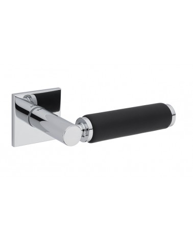 Poignée de porte en laiton et en cuir TUPAI 4200/202 carrée -  poignée design