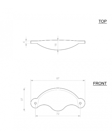 Poignée de meuble coque P47 -  poignée design