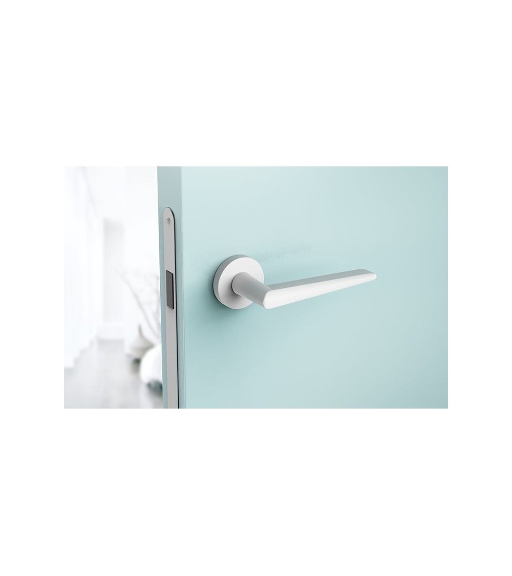white interior handle with a perfect line