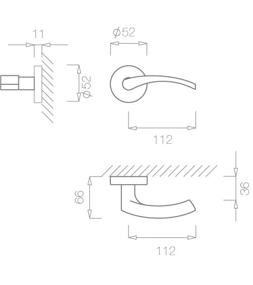 Poignée de porte en zamak TUPAI 1927 quincaillerie design