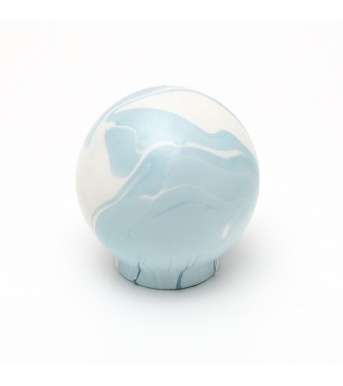 Bouton de meuble en bois de hêtre gris bleu poignée design
